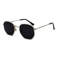 Retro Hexagon UV400 Sunglasses, Gradient Lenses, Gold/Silver Frames