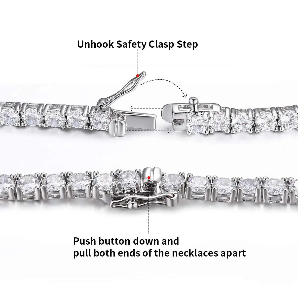 Tennis Link Cubic Zirconia Necklace Set