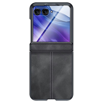 Suture PU Leather Hinge Protection Full Body Case for Samsung Z Flip – Luxury Foldable Cover