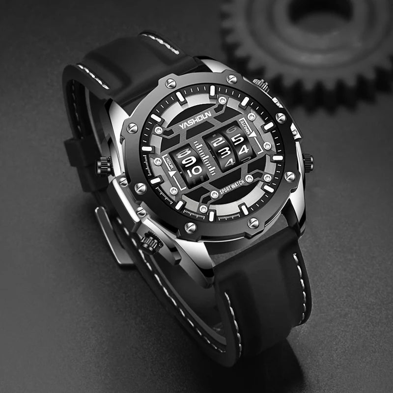 Trendy Personalized Multifunctional Men's Watch Sports Silicone Tape