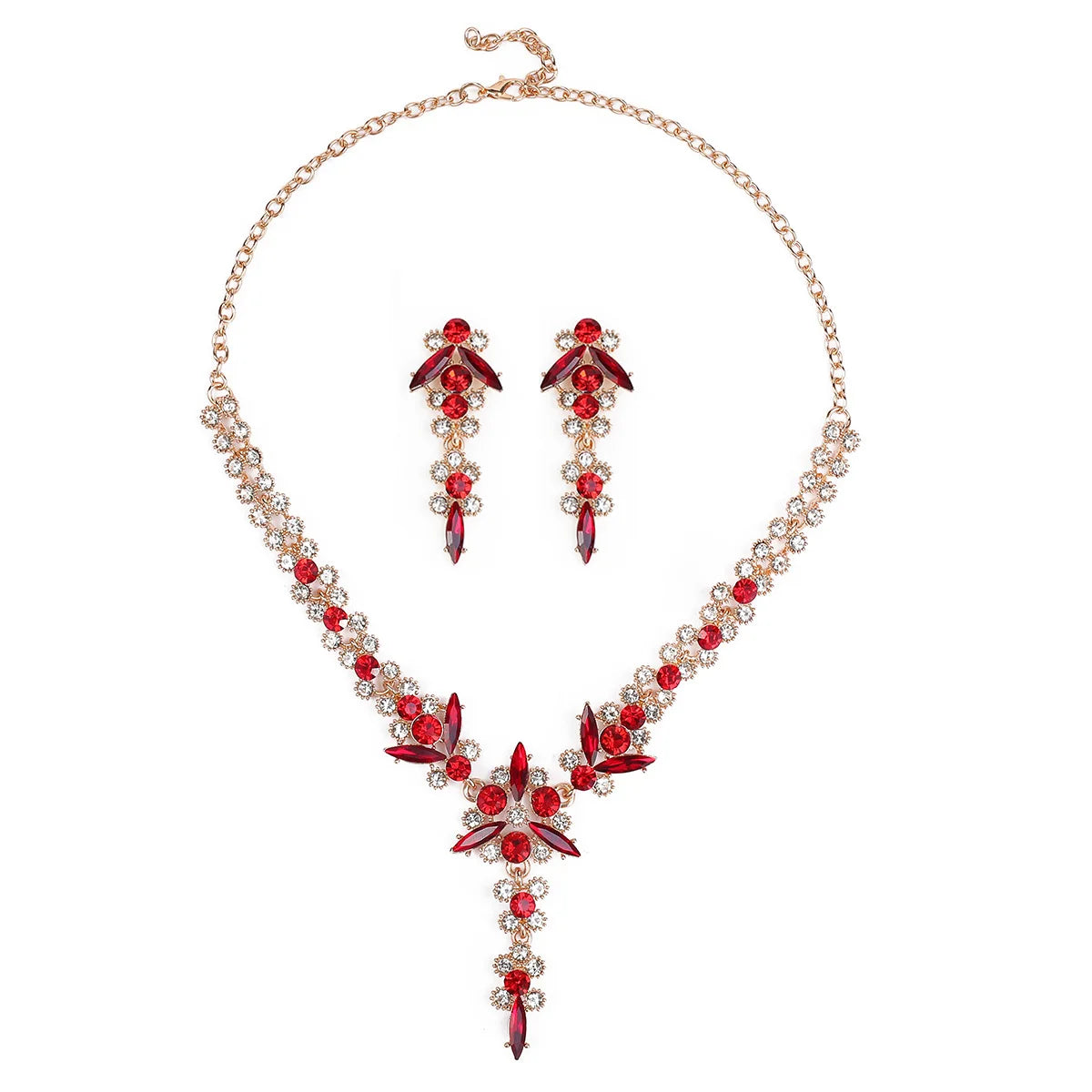 Crystal Bridal Jewelry Set - Necklace & Earrings