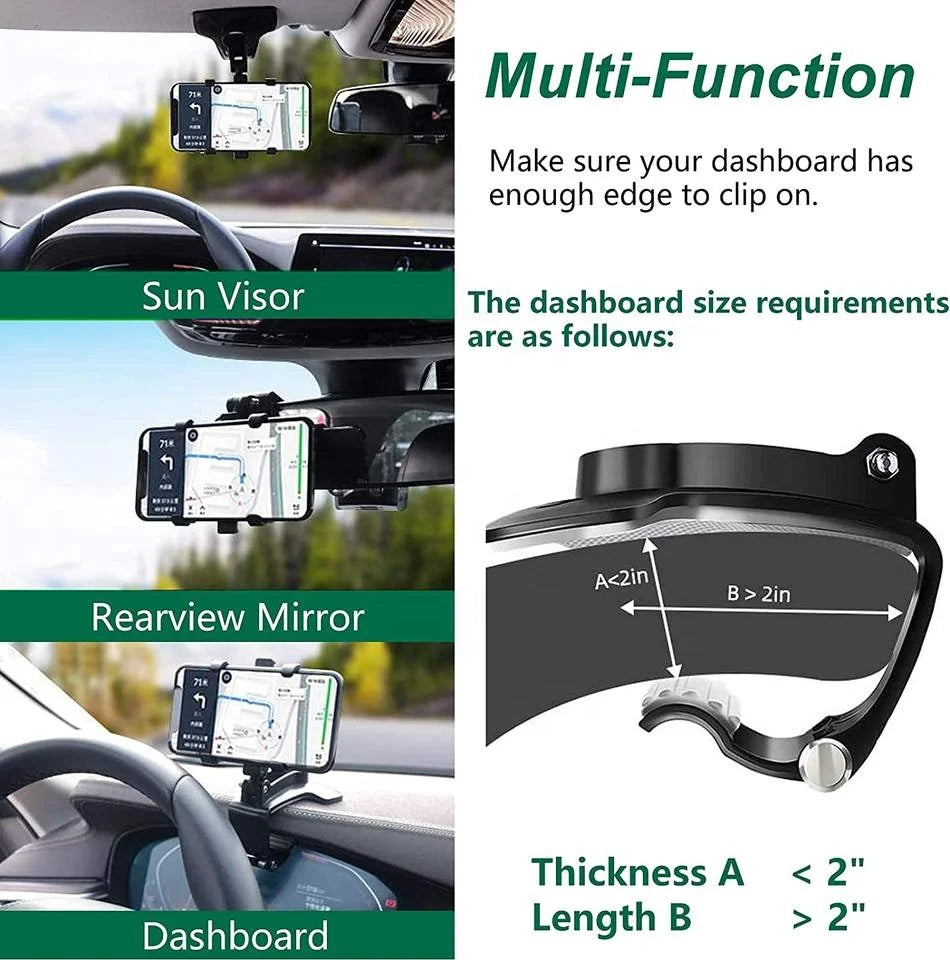 360° Rotating Car Phone Holder - Multifunctional Mount
