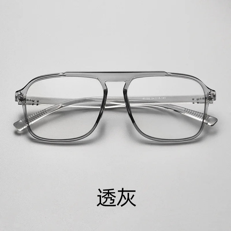New TR Big Frame Vintage Square Full-Rim Lightweight Geometric Pattern Plastic Lenses Unisex Glasses 85199 Optical Wholesale