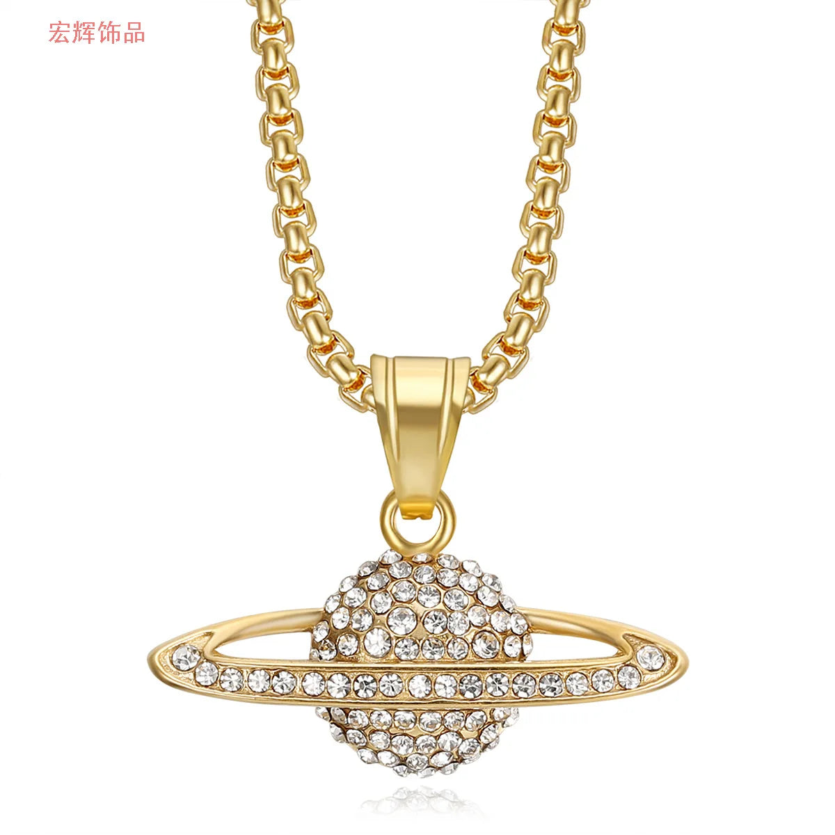 Iced Gold Pendant with Pear Zircon Design