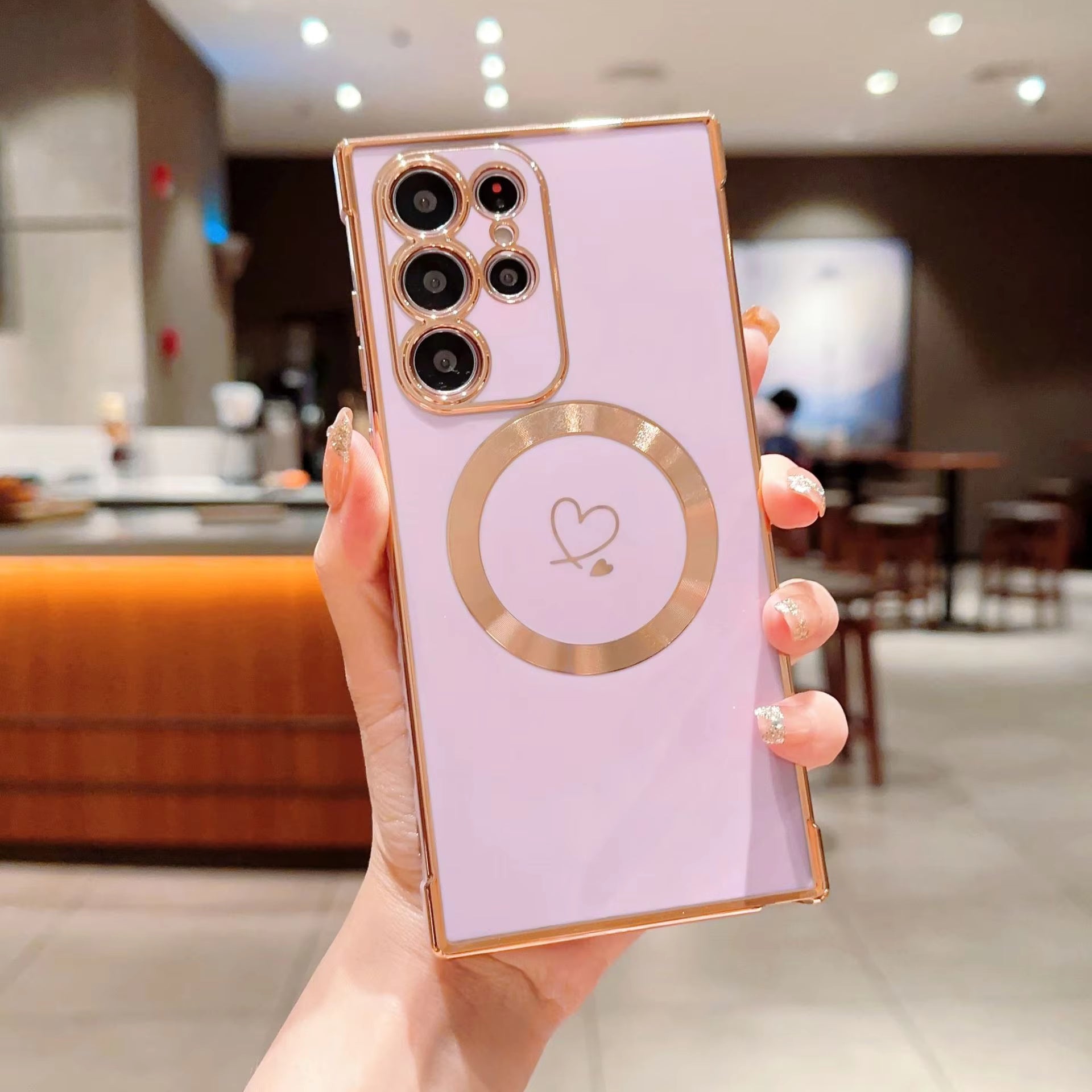 Cute Love Heart Magnetic Charging Case – Soft Silicone Shockproof Cover