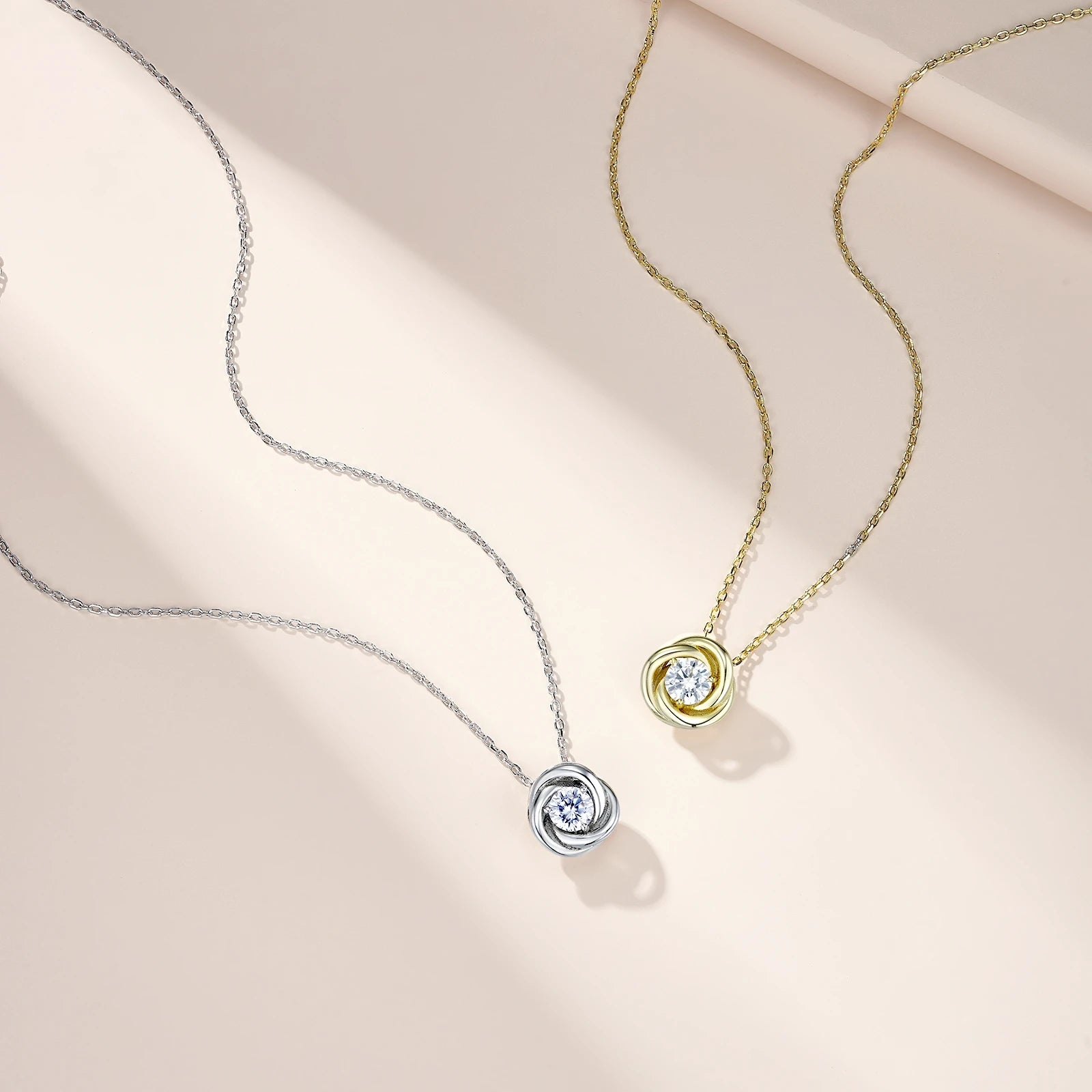 Gold Plated Moissanite Pendant Necklace