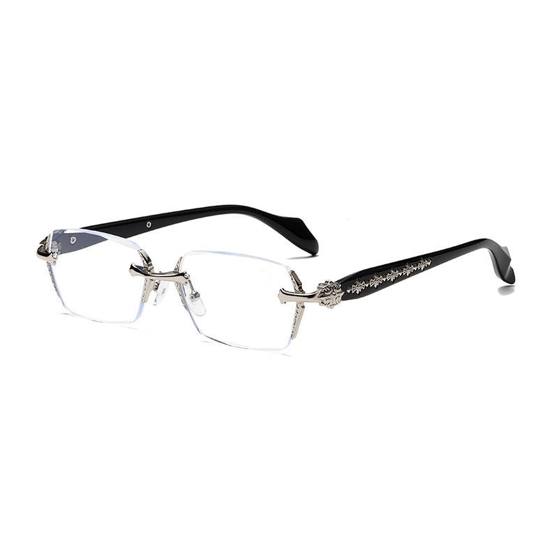 Classic Rimless Square Frame Reading Glasses for Men & Women