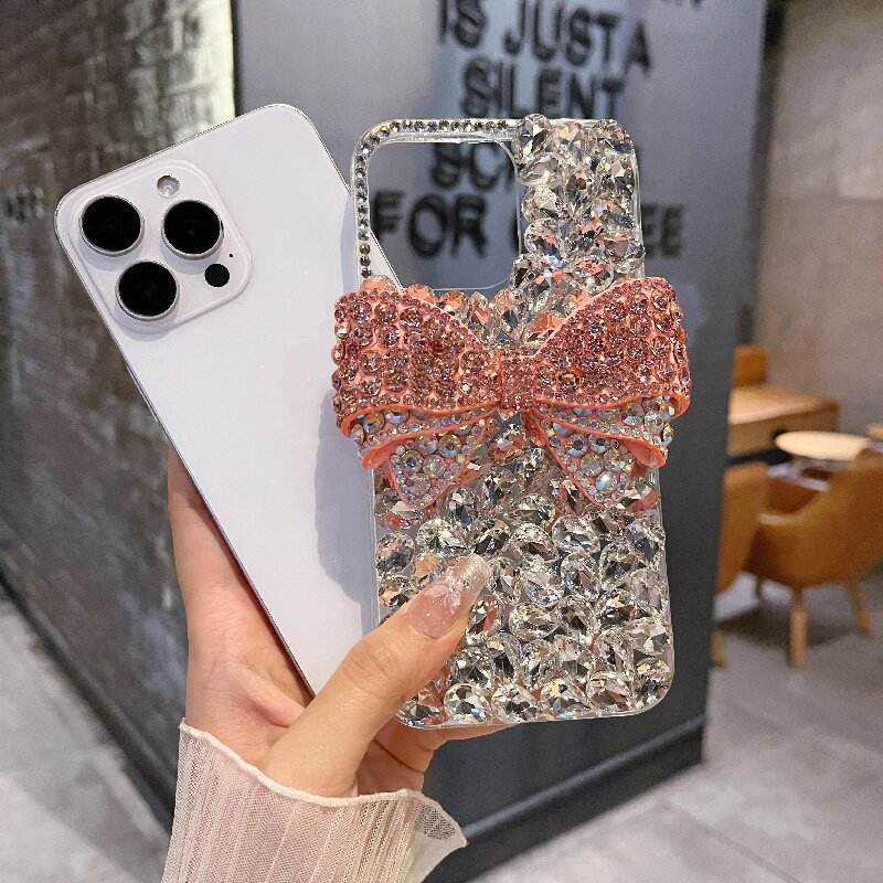 Luxury Full Inlay Diamond Shining 3D Bow Pattern Phone Case