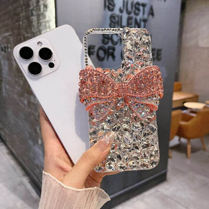 Luxury Full Inlay Diamond Shining 3D Bow Pattern Phone Case