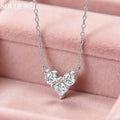 Silver Heart Moissanite Pendant Necklace
