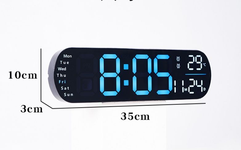 Modern LED Digital Wall Clock – Adjustable Brightness & DST Timer