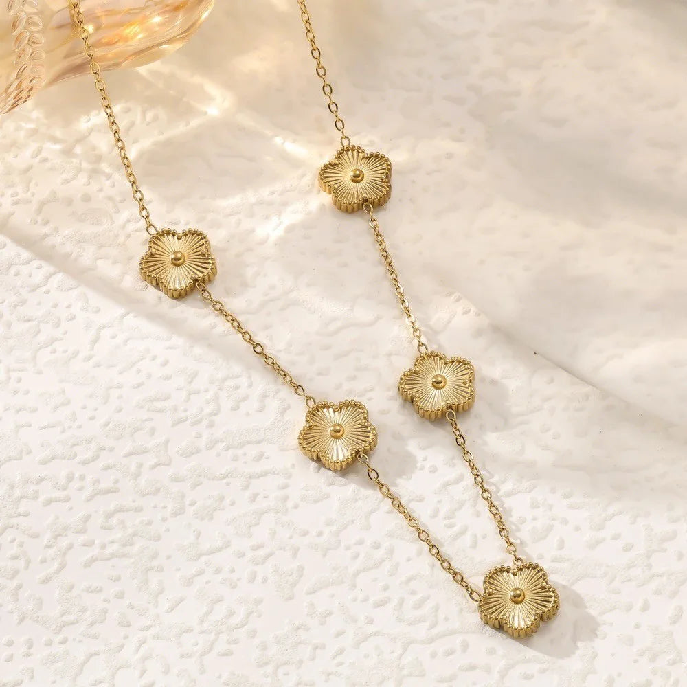18K Gold Plated Luxury Flower Jewelry Set