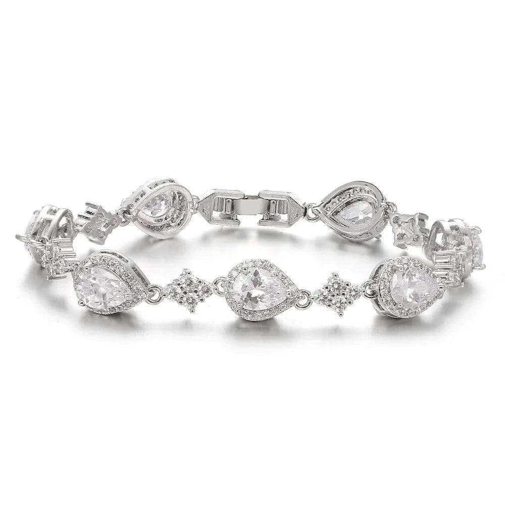 Elegant Teardrop Zircon Bracelets for Ladies