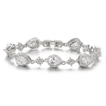 Elegant Teardrop Zircon Bracelets for Ladies