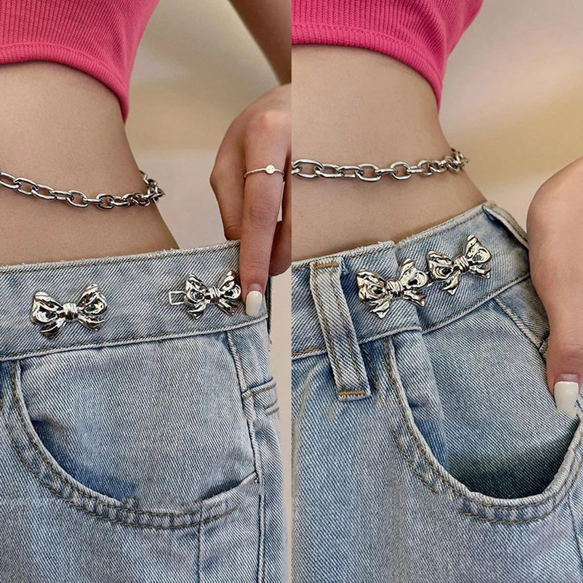 No Sew Jeans Metal Buttons Easy Clip Perfect Fit Instant Universal