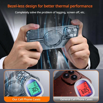 Luxury Aluminum Metal Magnetic Phone Case for iPhone with Ring Stand – Frameless Bumper Shockproof Back Cover