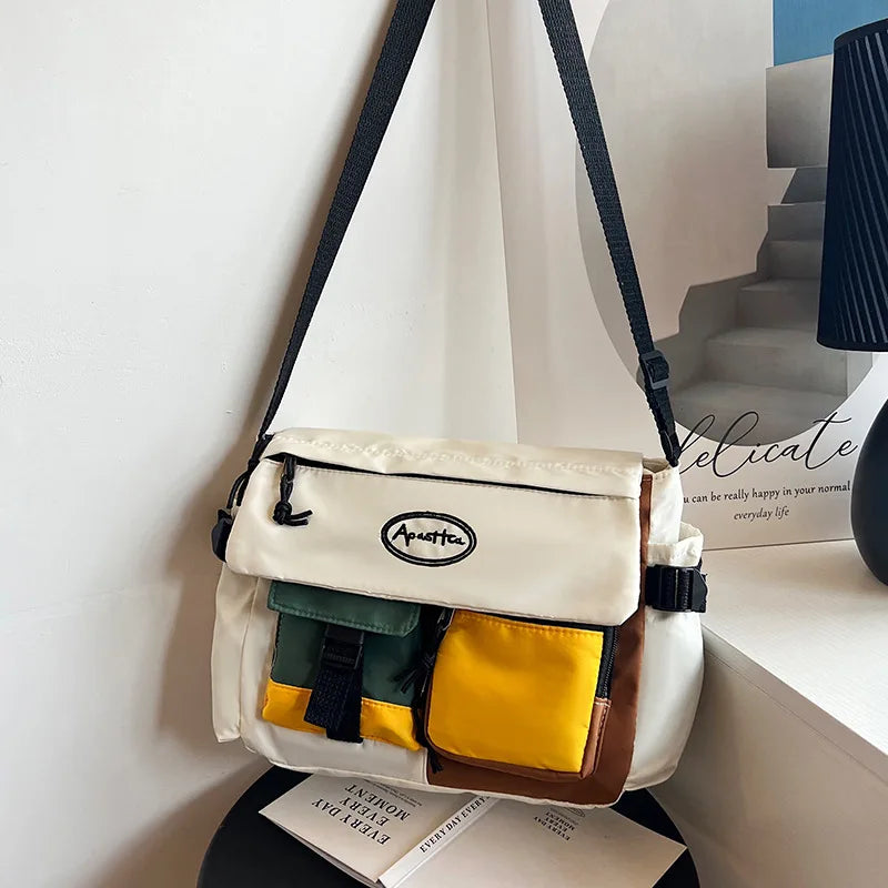 New Trendy Brand Colorful Contrast Crossbody Bag for Men and Women