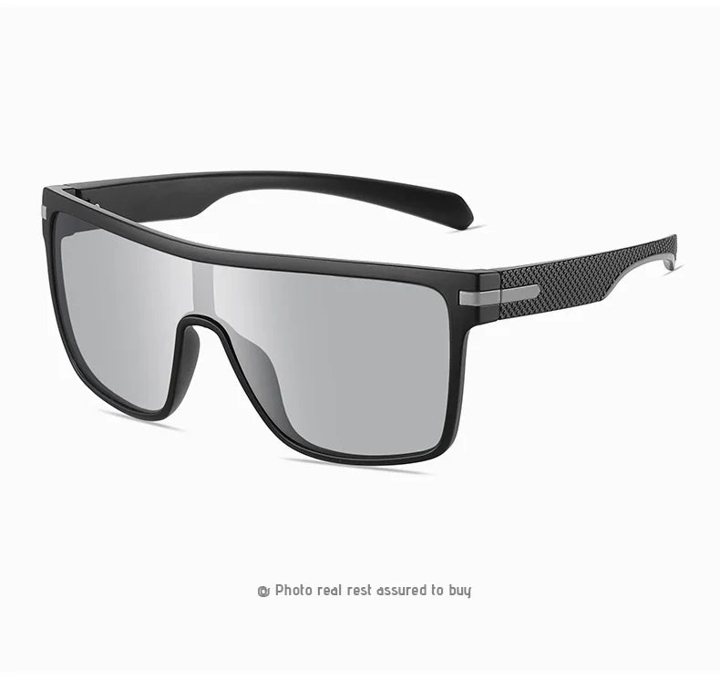 Oversized Transparent Frame Polarized Sunglasses