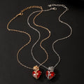 Red Heart Rose Necklace Birthday Gift Jewelry