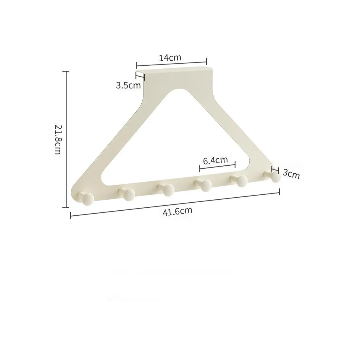 Foldable 6-Hook Non-Drilling Bathroom Rack