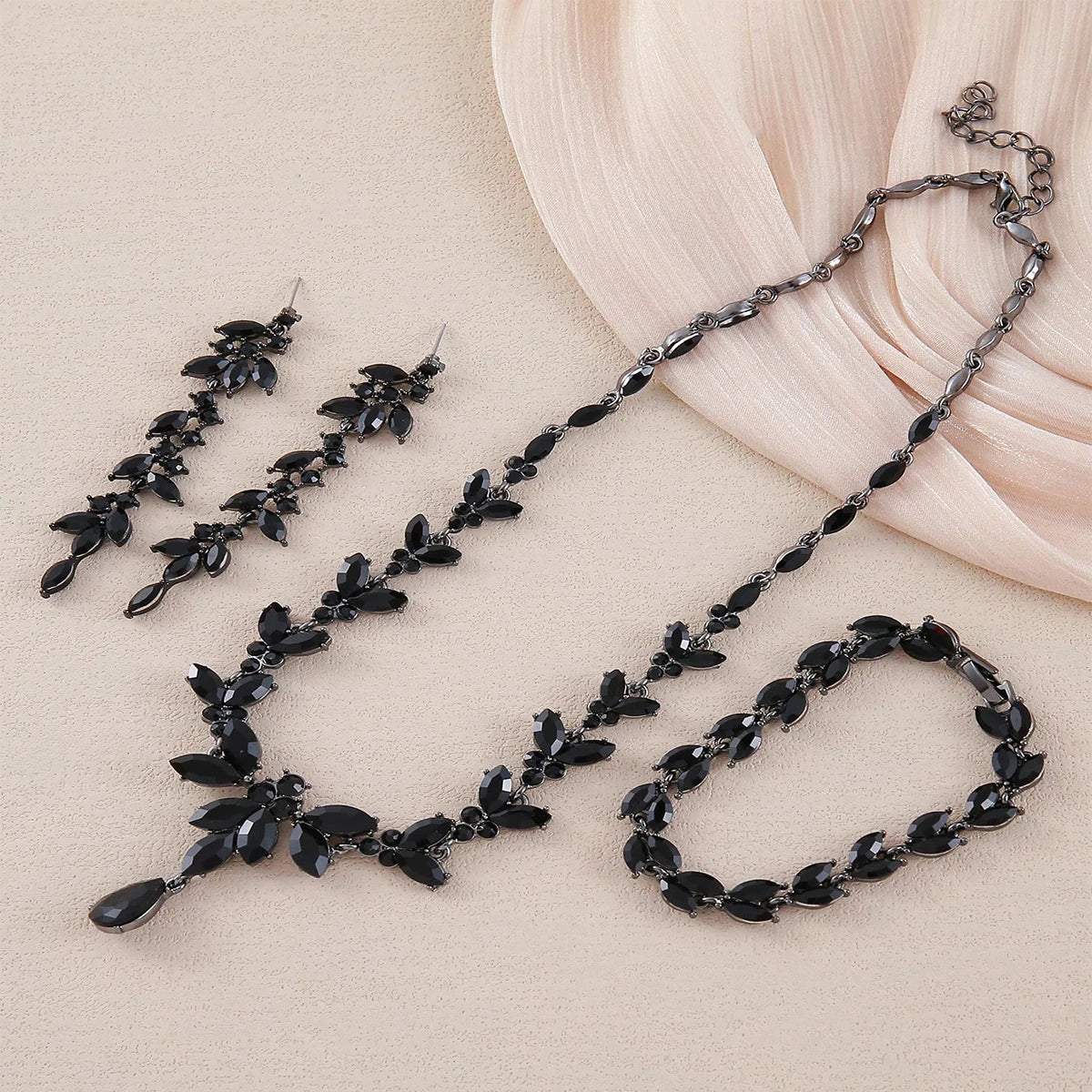 Luxury Vintage Zircon Jewelry Set for Weddings