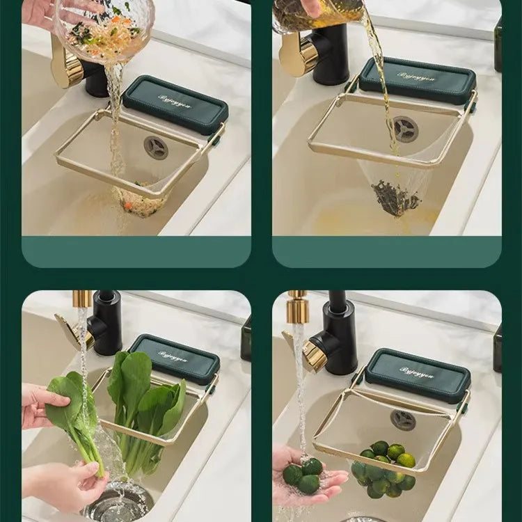 Plastic Kitchen Sink Corner Waste Holder Mesh Bag Leftover Food