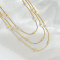 Layered Round Bead Chain Necklace for Women