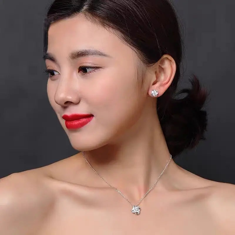 Elegant Sterling Silver Clover Necklace
