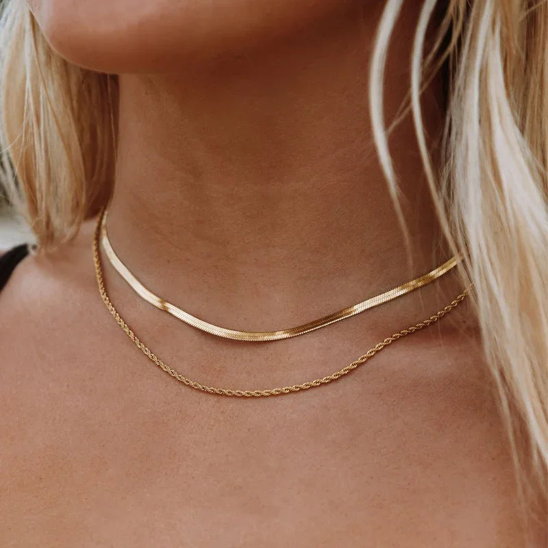 18K Gold Plated Pearl Layered Necklace