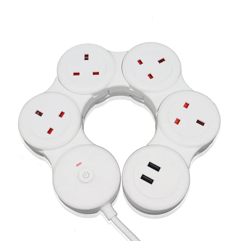 Modern Designed Power Strip with Extension Cord Switch and Light