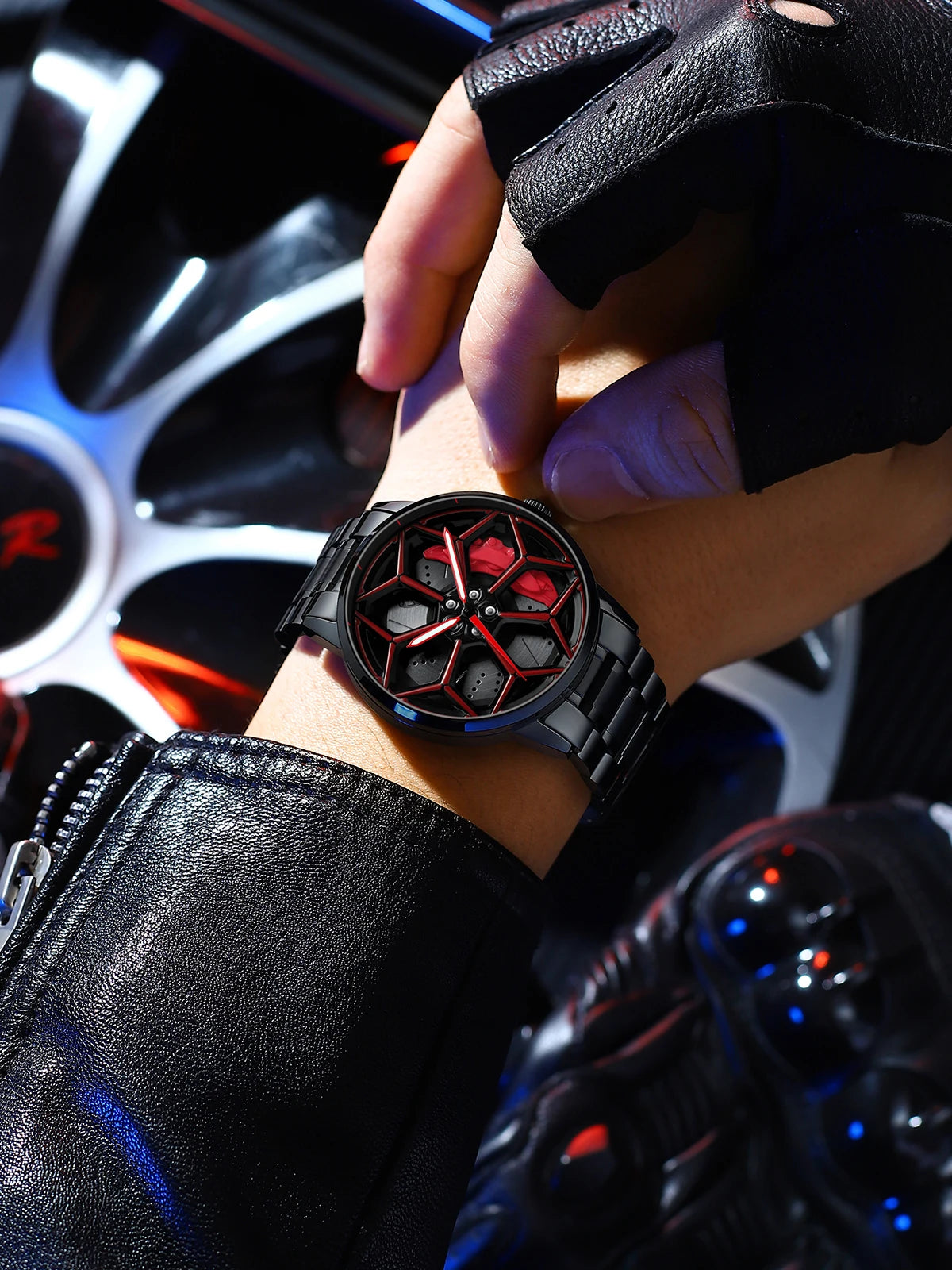 Original 3D Official Gyro Rim Watch High Quality Wholesale Wheel Watches Quartz Waterproof Wrist Car Wheel Watch Lambo URUS