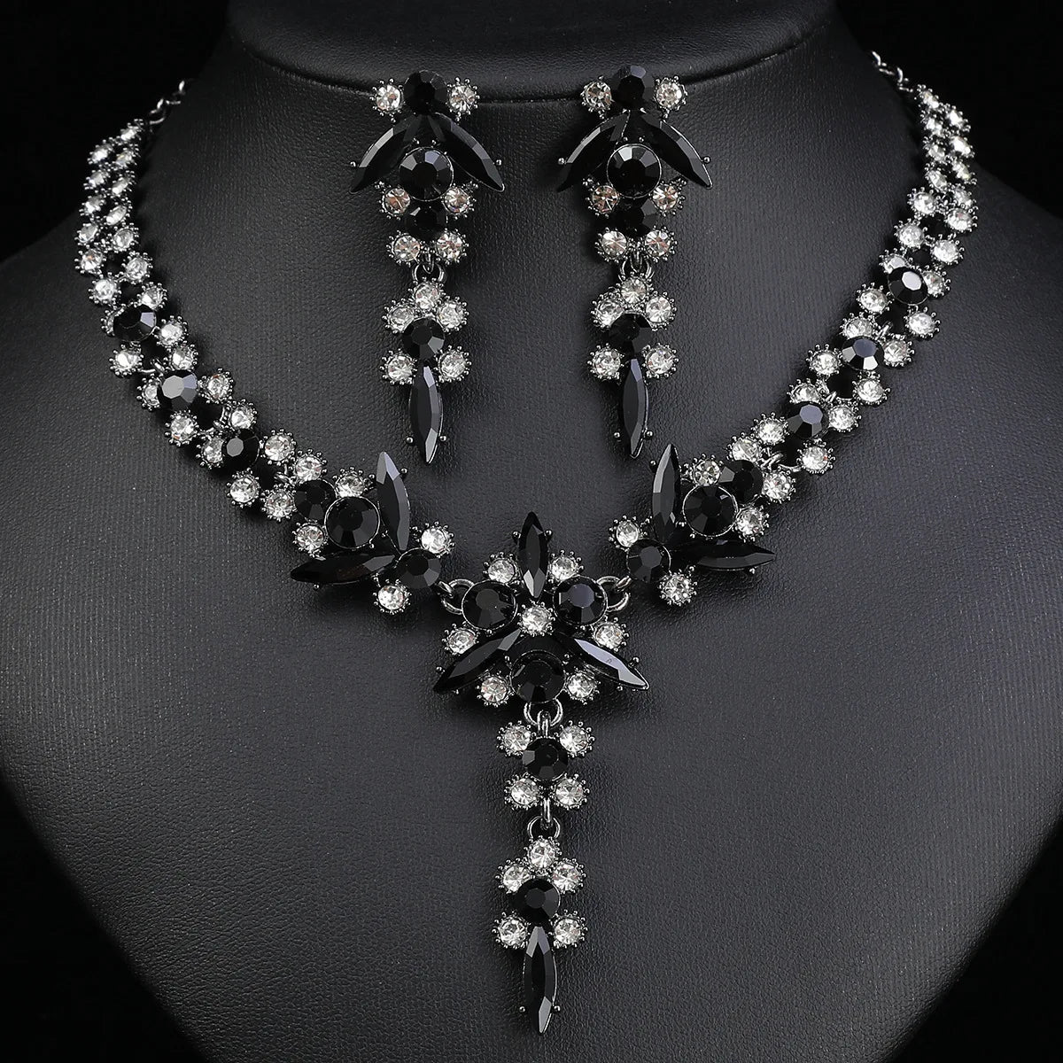 Crystal Bridal Jewelry Set - Necklace & Earrings