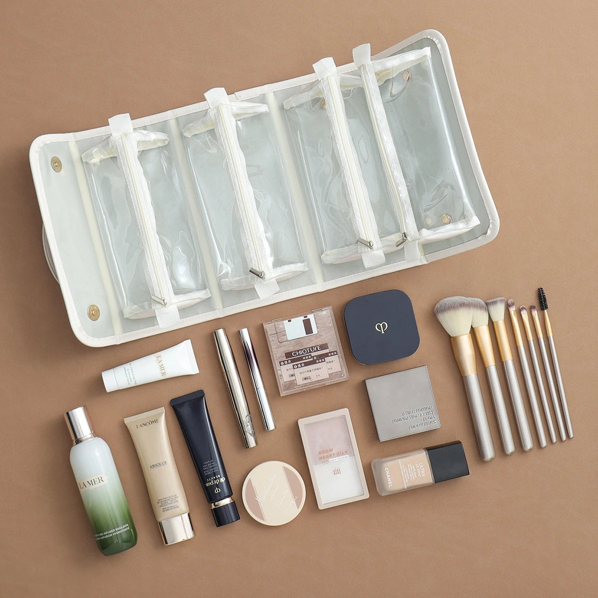 High Quality Custom Detachable Vegan Leather Makeup Organizer