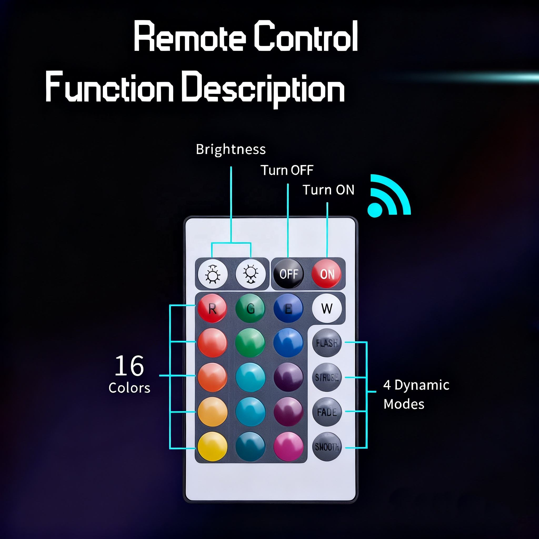 PixelGlow RGB Mosaic Night Lamp – Remote Control Color Changing Ambient Light