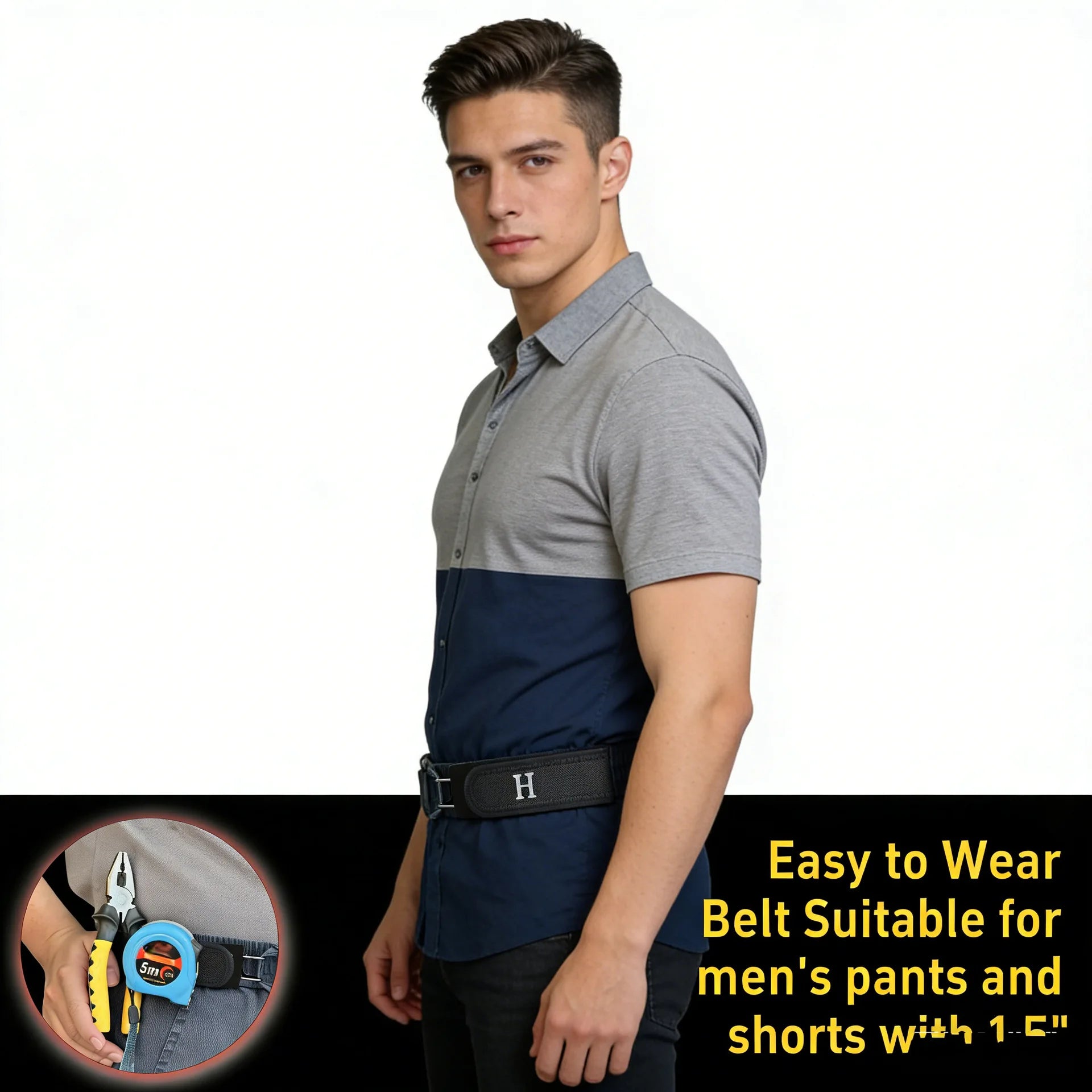 Adjustable Unisex Elastic Iron Hook Belt
