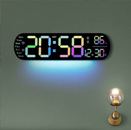 Modern LED Digital Wall Clock – Adjustable Brightness & DST Timer
