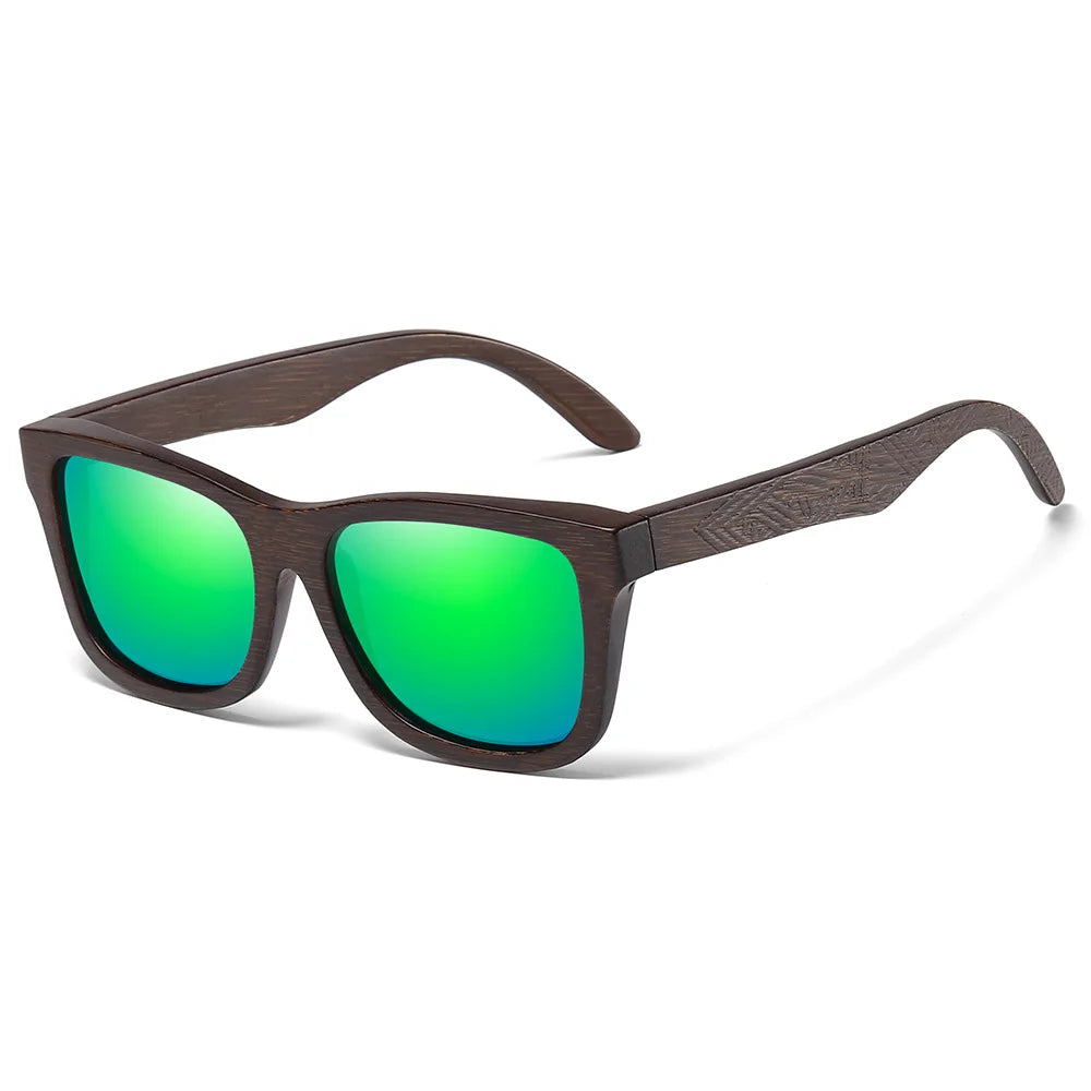 Custom Logo Wood Frame Polarized Sunglasses