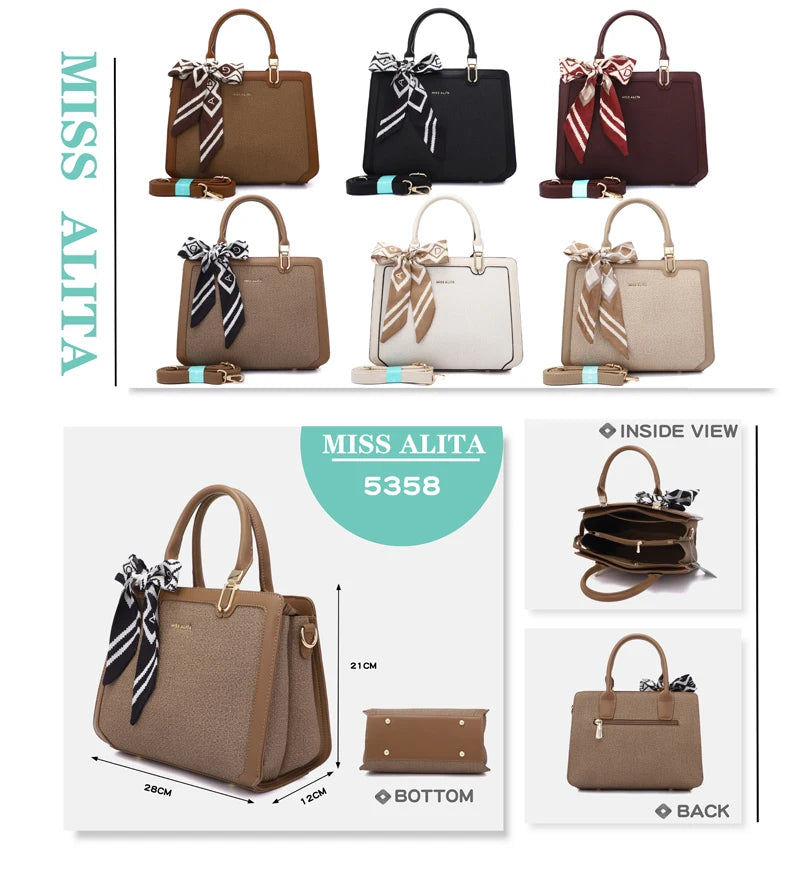 Luxury Women Handbags Stylish Horizontal PU Leather Purse Daily Use