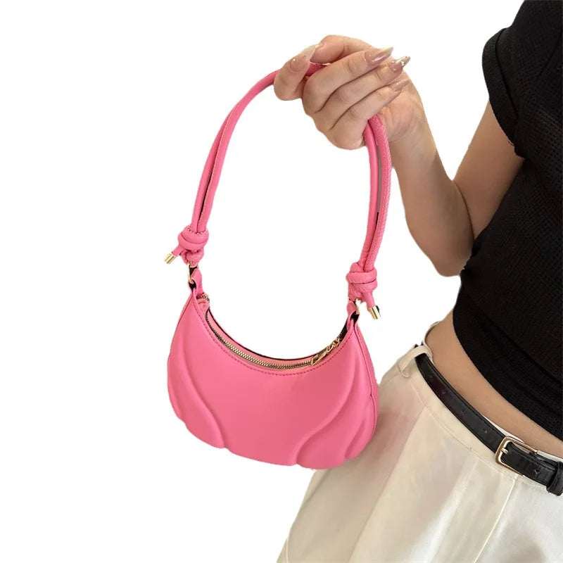 Women's PU Solid Color Hand Crossbody Outdoor Small Body Bag