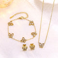 Luxury Stainless Steel Butterfly Jewelry Set