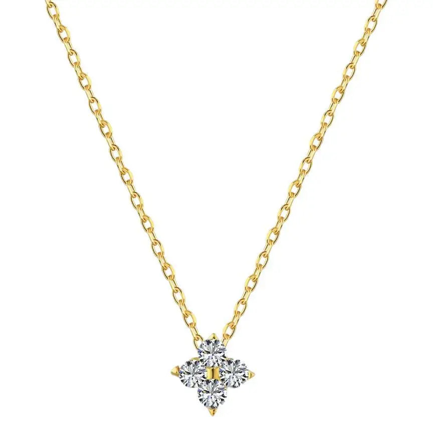 Luxury Silver Gold Vermeil Zirconia Necklace