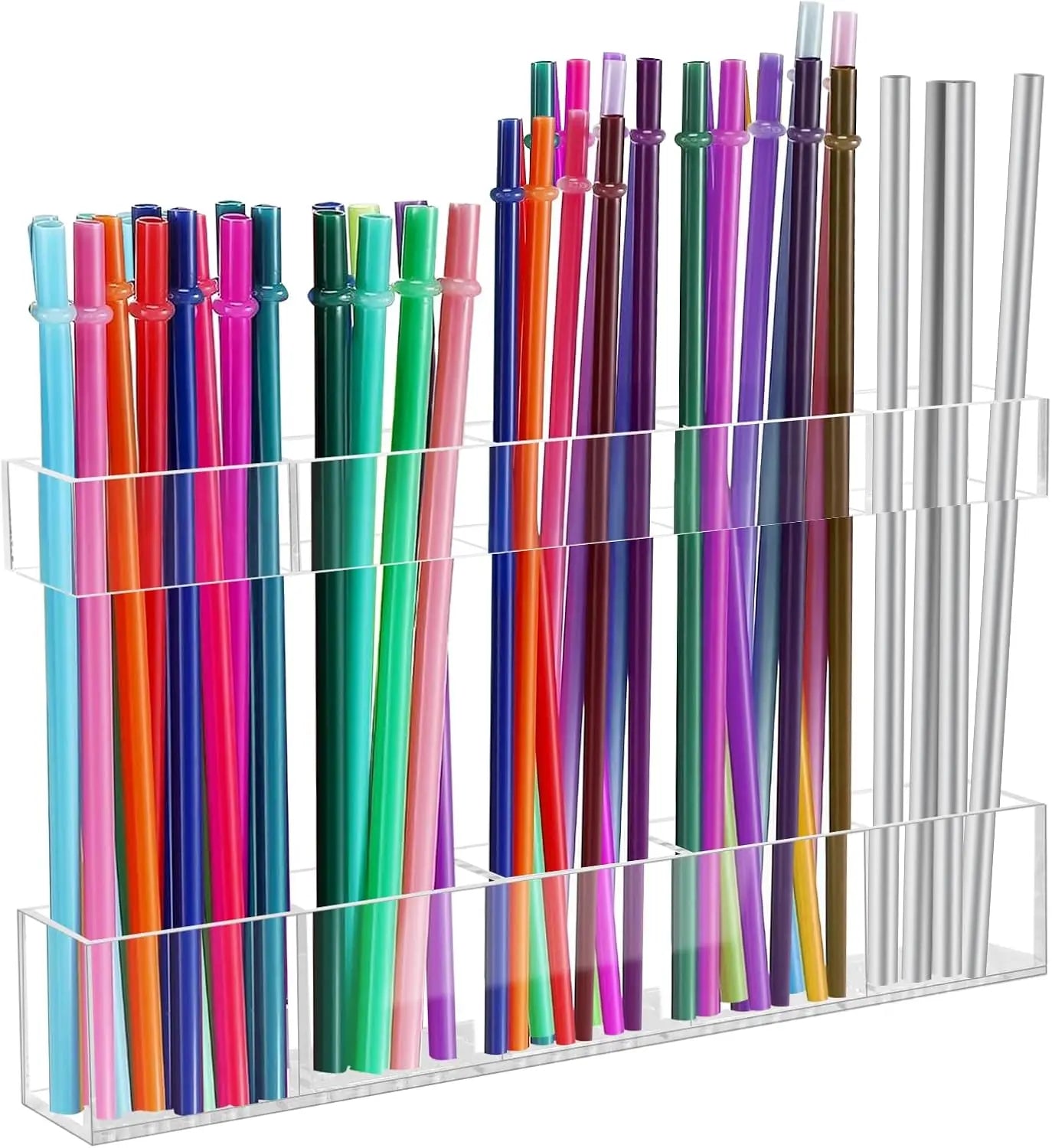 Acrylic Straw Holder for Cabinet Door Reusable Tumbler Straw