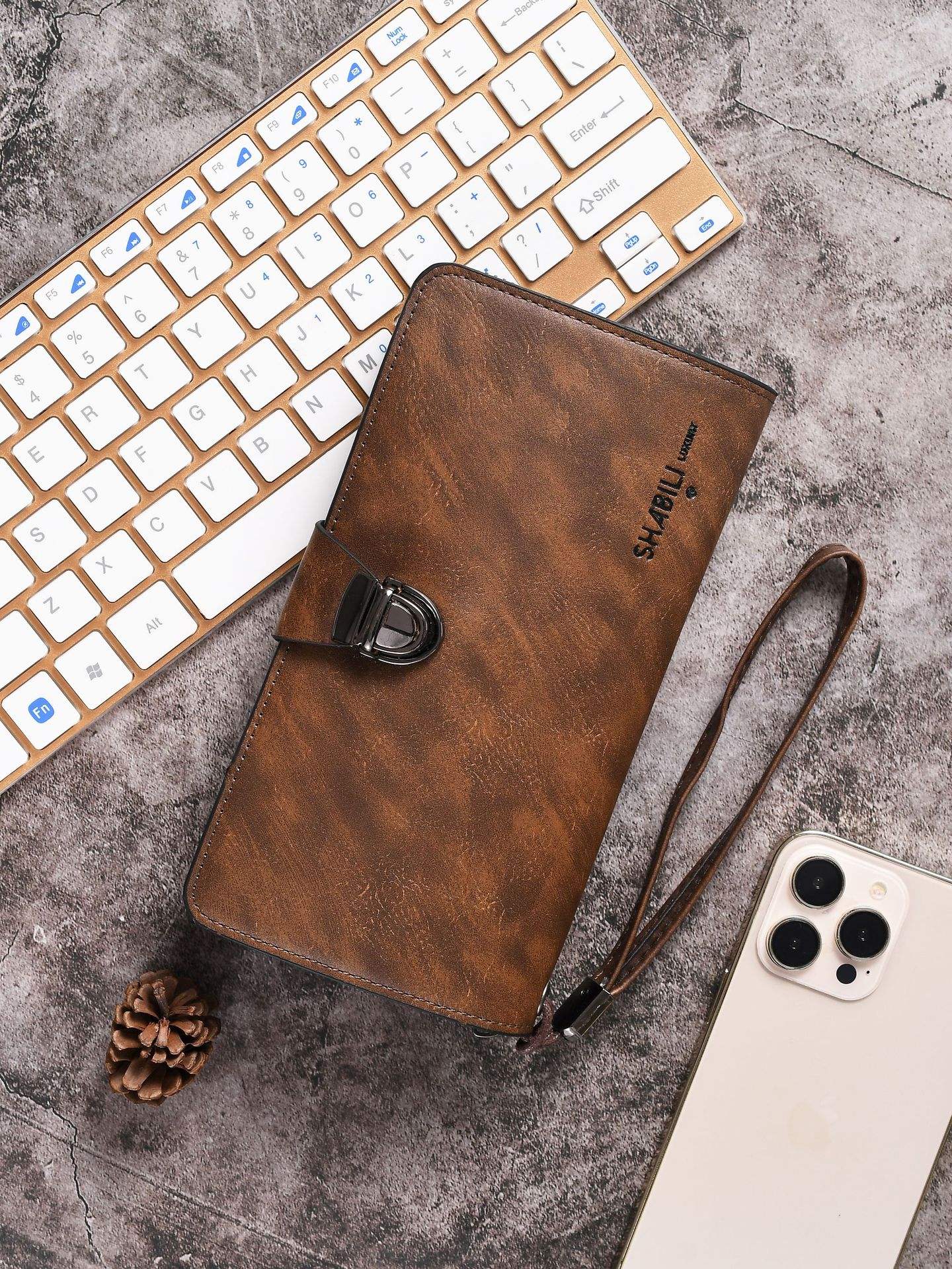 Fashionable PU Leather Men’s Handbag with Large Capacity – Trendy Cross-Border Wallet for Daily Use