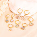 Stainless Steel Geometric Flower Clip Earrings for Girls