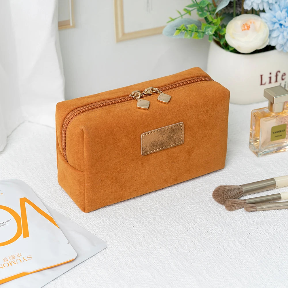 The New French Velvet Style Makeup Bag Toiletry Bag