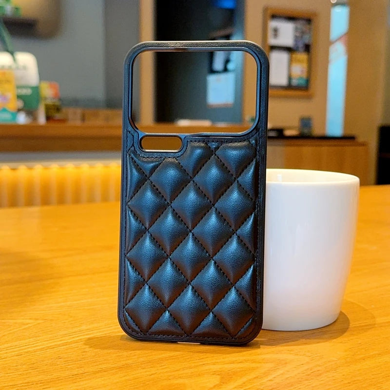Fashion 3D Grid Soft PU Surface Hard Phone Case for Xiaomi