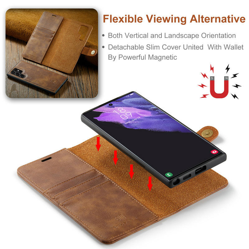 European & American Flip Wallet Case for Samsung – Split Card Holder Leather Cover