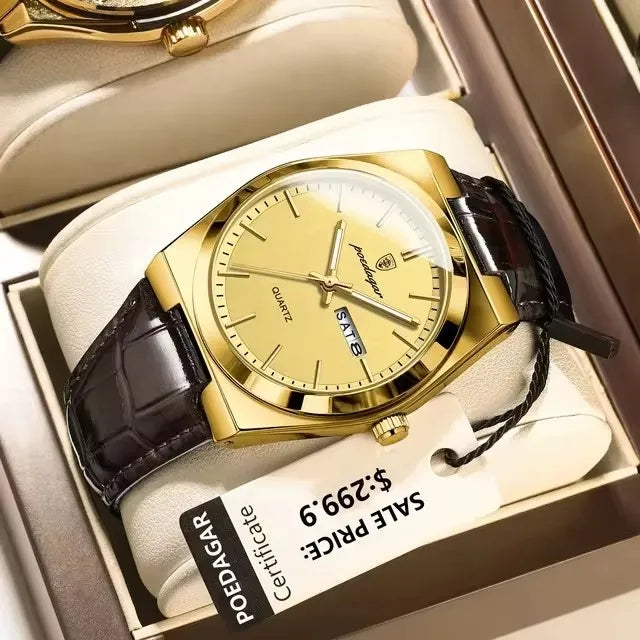 POEDAGAR 930 Men's Luxury Leather Watch