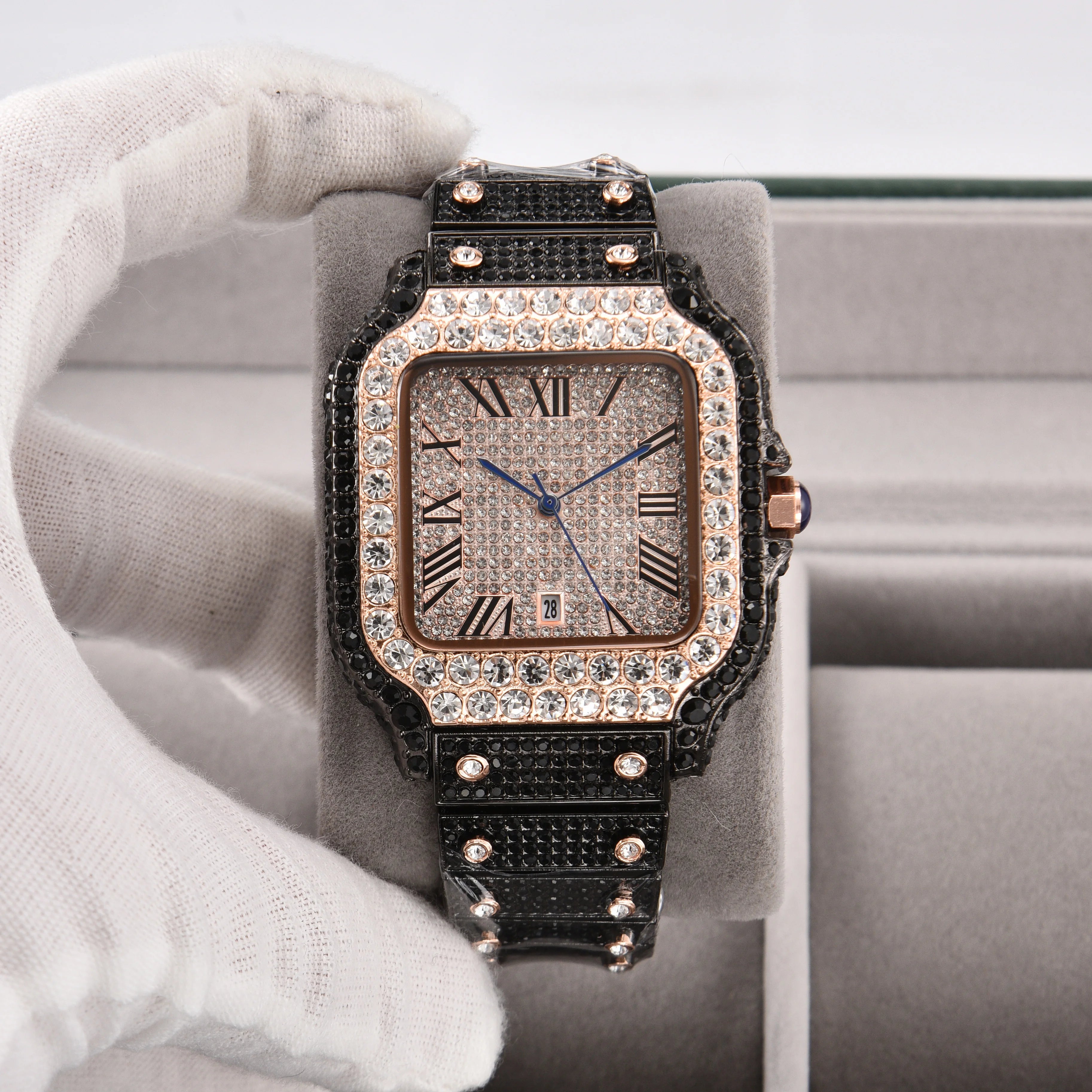 Luxury Square Diamond Watches for Men