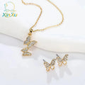 Elegant 14k Gold Butterfly Jewelry Set